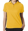 school uniform companies Junior Short Sleeve 3 Button Jersey Knit Shirt  in Gold