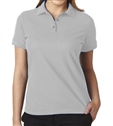 school uniform companies Junior Short Sleeve 3 Button Jersey Knit Shirt  in Grey
