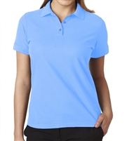 Wholesale Junior Short Sleeve 3 Button Jersey Knit Shirt  in Light Blue