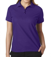 wholesale school uniforms bulk Junior Short Sleeve 3 Button Jersey Knit Polo Shirt  in Purple