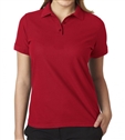 school uniforms wholesale distributors Junior Short Sleeve 3 Button Jersey Knit Polo Shirt  in Red