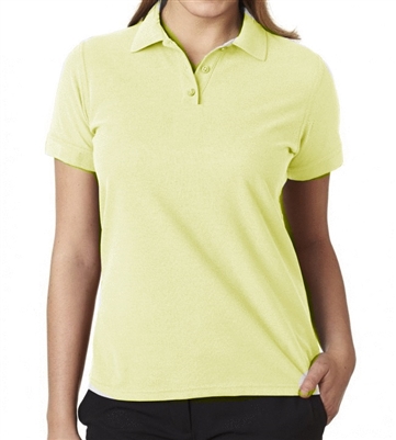 school uniform companies Junior Short Sleeve 3 Button Jersey Knit Shirt  in Yellow