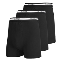 Wholesale 3-Pack Men's Stretch Cotton Boxer Briefs in Black