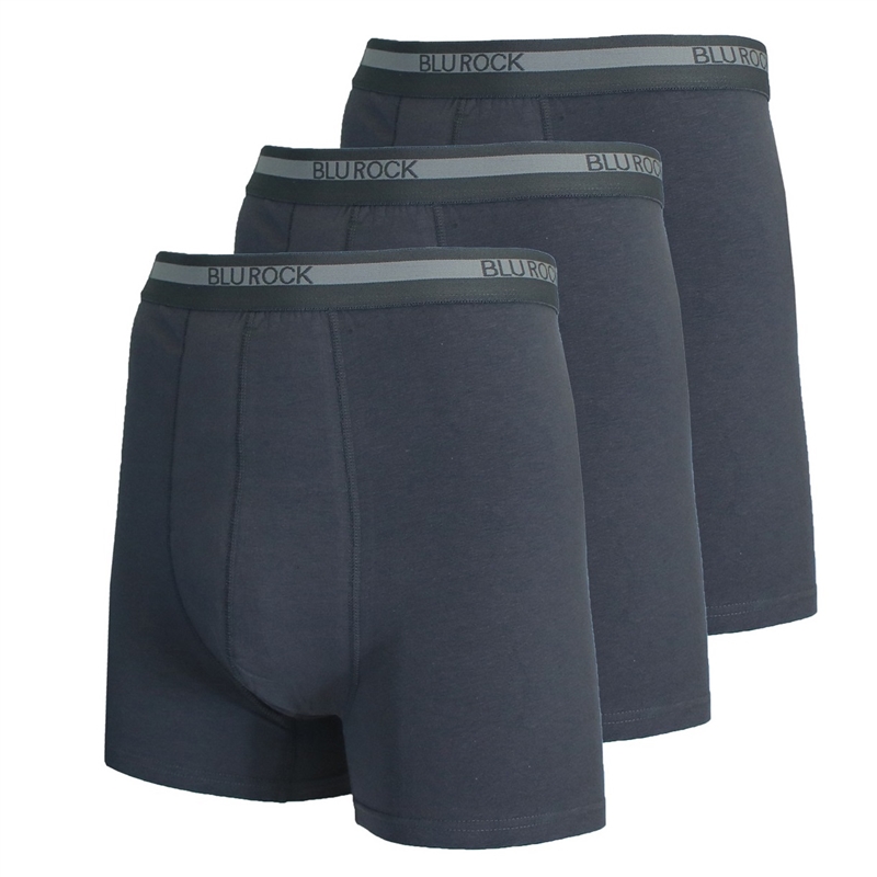 Buy Wholesale 3-Pack Men's Stretch Cotton Boxer Briefs in Charcoal.