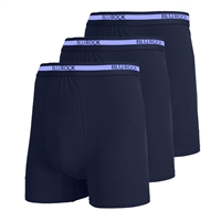 Wholesale 3-Pack Men's Stretch Cotton Boxer Briefs in Navy Blue