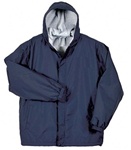 Wholesale Young Men's Fleece Lined School Uniform Jacket with Hood in Navy