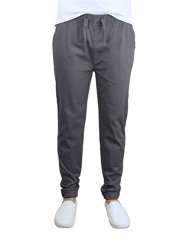 Wholesale Men's Cargo Drawstring Stretch Jogger Pants Khaki School Uniforms