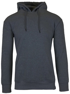 Wholesale Mens Fleece Pullover Hooded Sweatshirt in Charcoal