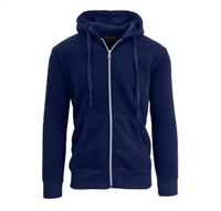 Wholesale Adult Full Zip Fleece-Lined Hoodie - Navy