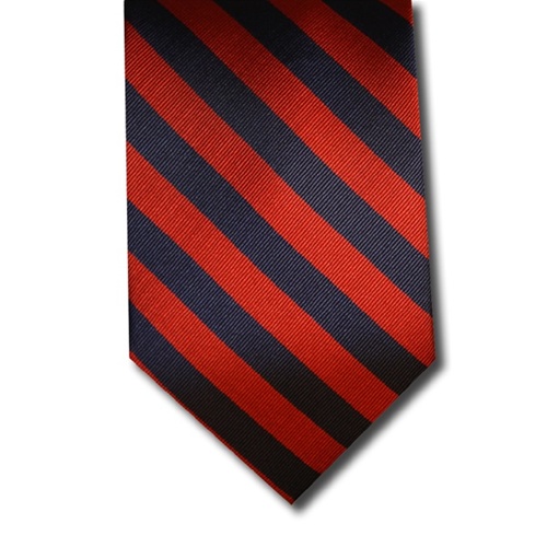 Mysterious Pledge shaver Wholesale School Uniform Neck Tie in Red & Navy Blue Stripe. Perfect for  Students
