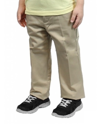 wholesale toddler Flat Front school pants in khaki by size