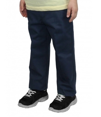 wholesale toddler Flat Front school pants in navy by size
