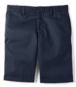 Wholesale Toddler School Uniform Flat Front Shorts in Navy Blue By Size