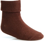 Wholesale Children's Triple Roll Socks in Black, Uniform Socks in Brown