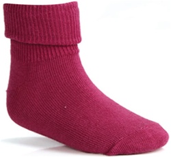 Wholesale Children's Triple Roll Socks in Raspberry Pink Uniform Socks in Raspberry Pink