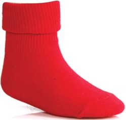 Wholesale Children's Triple Roll Socks in Red  Uniform Socks in Red