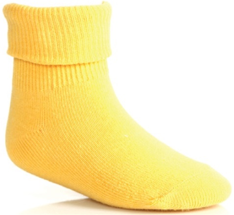 Wholesale Children's Triple Roll Socks in Yellow - 4-7 Years
