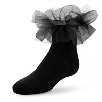Wholesale Girls Tutu Ruffle Socks in Black