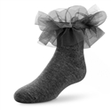 Wholesale Girls Tutu Ruffle Socks in Charcoal