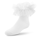 Wholesale Girls Tutu Ruffle Socks in White