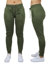 Wholesale Women's Fleece Jogger Sweatpants - Olive