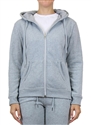 Wholesale Womens Full Zip Fleece-Lined Hoodie - Heather Grey