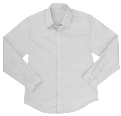 Boys Long Sleeve Dress Shirt School Uniform in White