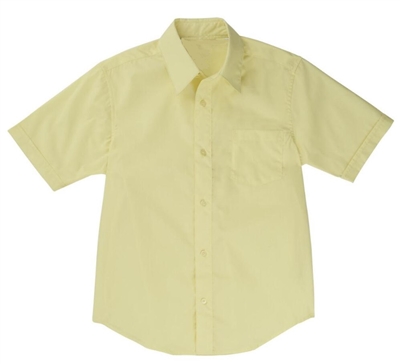 Boys Short Sleeve Dress Shirt School Uniform in Yellow