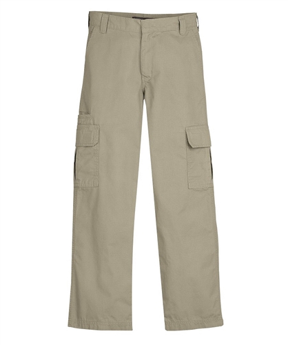 Wholesale Boys School Uniform Cargo Pants with Double Knee in Khaki