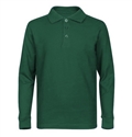 Wholesale Boys Long Sleeve School Uniform Polo Shirt Hunter Green