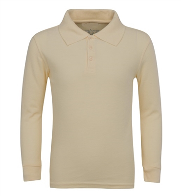 Wholesale Boys Long Sleeve School Uniform Polo Shirt Khaki
