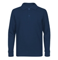 Wholesale Boys Long Sleeve School Uniform Polo Shirt Navy Blue