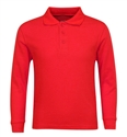 Wholesale Boys Long Sleeve School Uniform Polo Shirt Red
