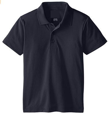 Wholesale Boys Dri Fit Performance Short Sleeve School Uniform Polo Shirt Navy Blue