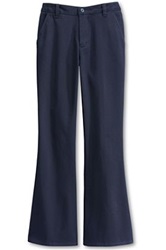 Wholesale Girl's School Uniform Stretch Straight Pants in Navy by Size