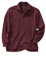 Wholesale Girls Long Sleeve School Uniform Polo Shirt Burgundy
