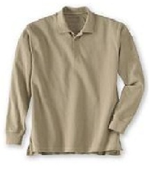 Wholesale Girls Long Sleeve School Uniform Polo Shirt Khaki