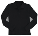 Wholesale Girls Long Sleeve Knit Polo in Black