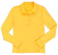 Wholesale Girls Long Sleeve Knit Polo in Gold