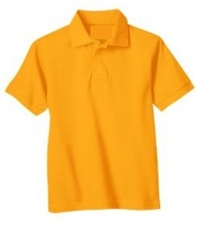 Wholesale Girls Short Sleeve School Uniform Polo Shirt Gold
