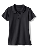 Wholesale Girls School Uniform Jersey Knit Polo  in Black