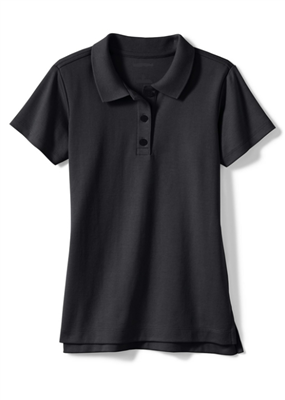 Wholesale Girls School Uniform Jersey Knit Polo  in Black