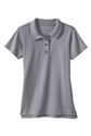 Wholesale Girls School Uniform Short Sleeve Jersey Knit Polo Shirt in Grey