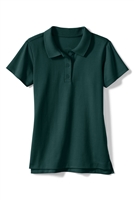 Wholesale Girls Short Sleeve Jersey Knit Polo Hunter Green