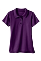 Wholesale Girls School Uniform Short Sleeve Jersey Knit Polo Shirt in Purple