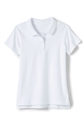 Wholesale Girls Short Sleeve Jersey Knit Polo in White