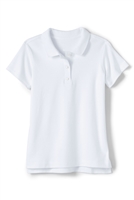 Wholesale Girls Short Sleeve Jersey Knit Polo in White
