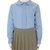 Wholesale Girl's Long Sleeve Peter Pan Collar Blouse Uniform Shirt in Blue by Size