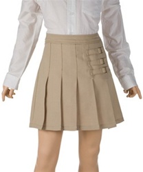 Wholesale Girl's School Uniform Skort in Khaki