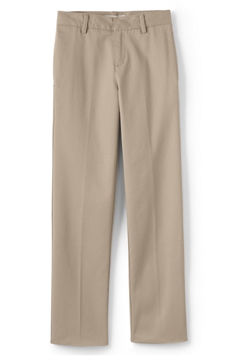Wholesale Husky Boys School Uniform Flat Front Pants with Double Knee in  Khaki